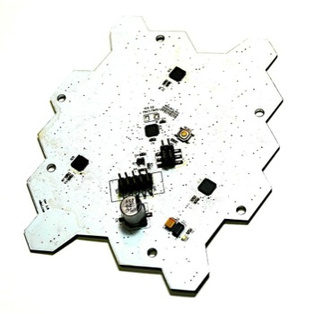 Hexagonal LED DMX board reverse